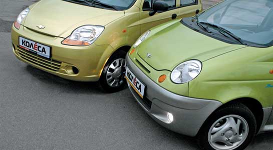 Сравнение Daewoo Matiz и Chevrolet Spark